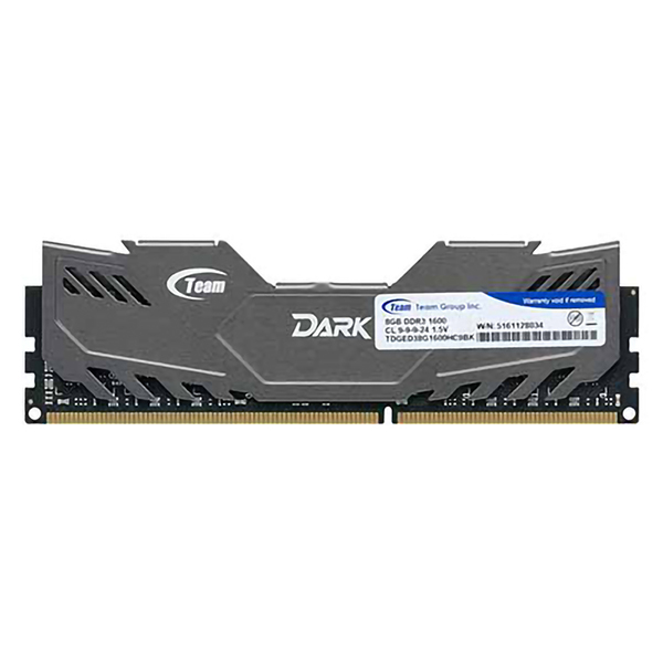رم کامپیوتر DDR3 دو کاناله 2400 مگاهرتز CL11 تیم گروپ مدل DARK SERIES ظرفیت 16 گیگابایت