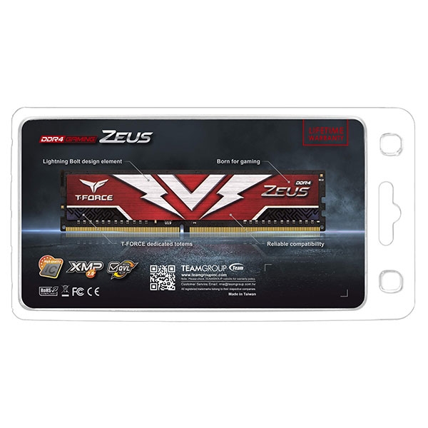 رم کامپیوتر DDR4 تک کاناله 3200 مگاهرتز CL20 تیم گروپ مدل ZEUS ظرفیت 8 گیگابایت