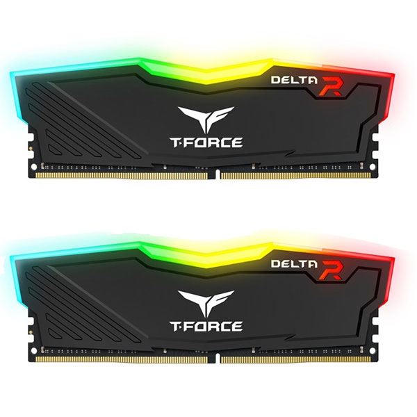 رم کامپیوتر DDR4 دو کاناله 3600 مگاهرتز CL18 تیم گروپ مدل DELTA RGB ظرفیت 32 گیگابایت