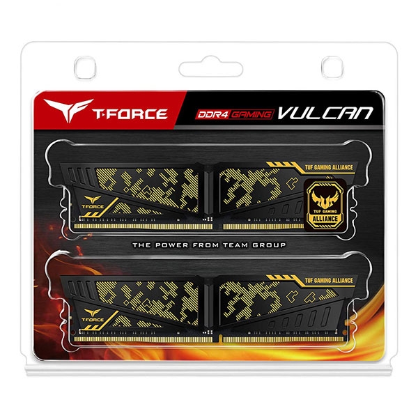 رم کامپیوتر DDR4 دو کاناله 3200 مگاهرتز CL16 تیم گروپ مدل VULCAN TUF GAMING ظرفیت 16 گیگابایت