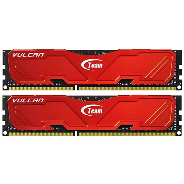 رم کامپیوتر DDR4 دو کاناله 2400 مگاهرتز CL14 تیم گروپ مدل VULCAN ظرفیت 4 گیگابایت