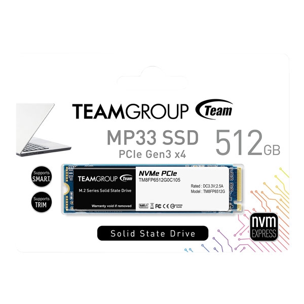 اس اس دی اینترنال M2 2280 تیم گروپ مدل MP33 ظرفیت 512 گیگابایت