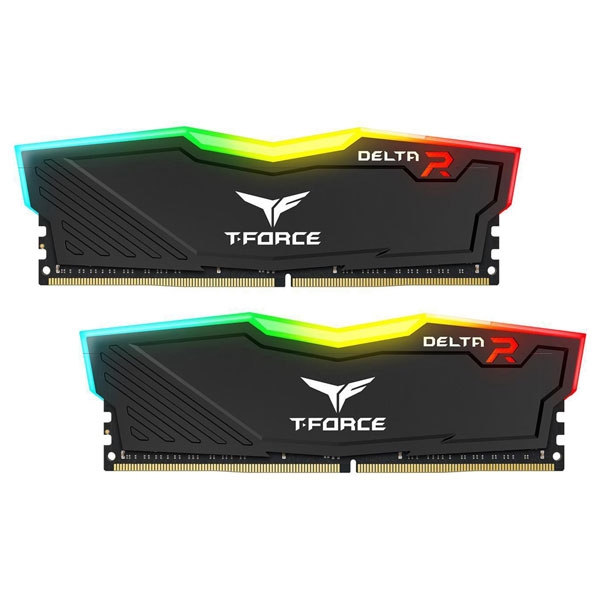 رم کامپیوتر DDR4 دو کاناله 3000 مگاهرتز CL16 تیم گروپ مدل DELTA RGB ظرفیت 16 گیگابایت