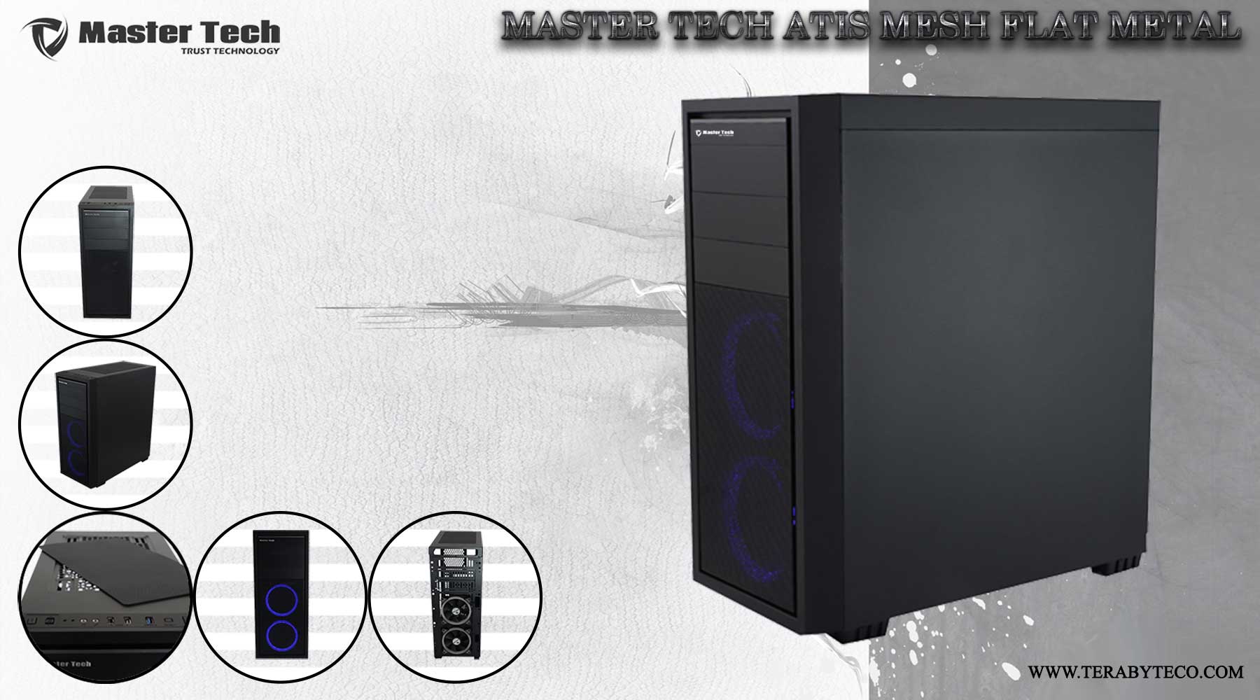 کیس کامپیوتر مستر تک مدل Master Tech ATIS MESH FLAT METAL